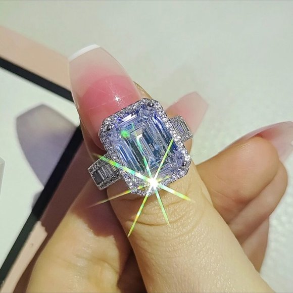 NEW ENGAGEMENT S925 STERLING SILVER DIAMOND RING, BEAUTIFUL RING, SHINY RING. - Picture 2 of 5